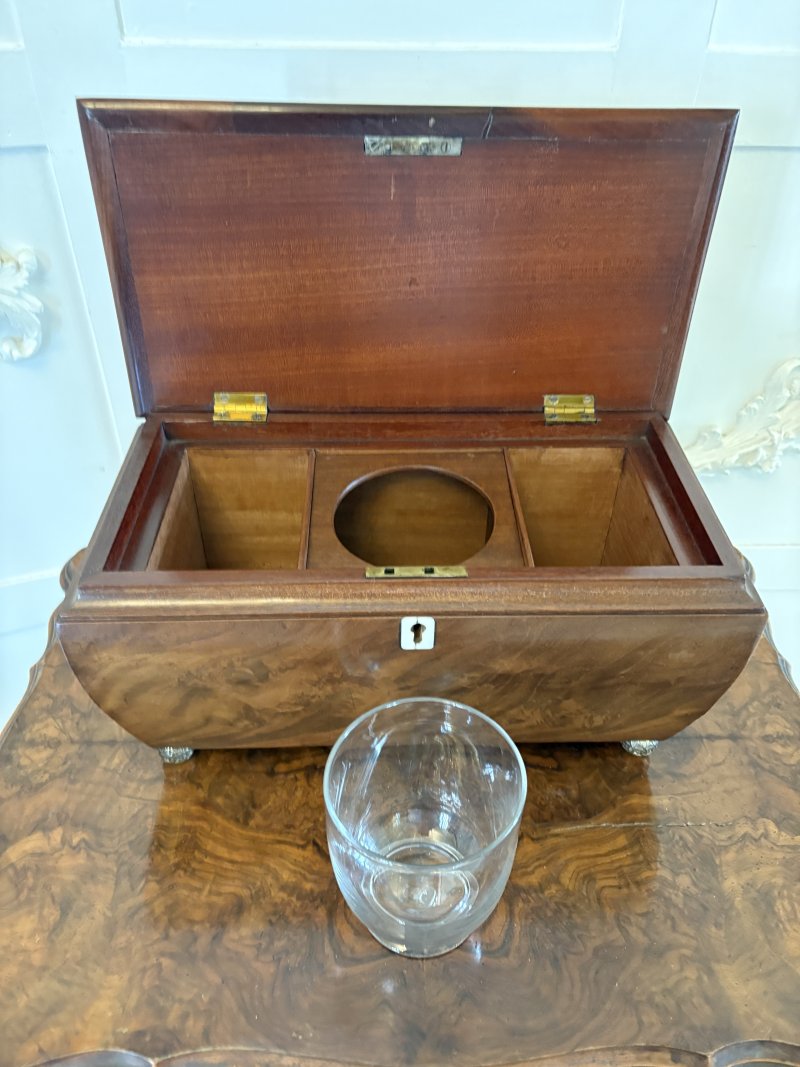 Antique Quality Regency Figured Mahogany Tea Caddy - Image 18